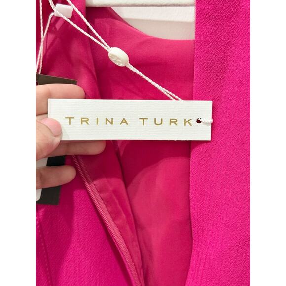 NWT Trina Turk Jeri Sleeveless Fit & Flare Mini Dress Fuchsia Pink Womens Size 4 - Picture 5 of 6